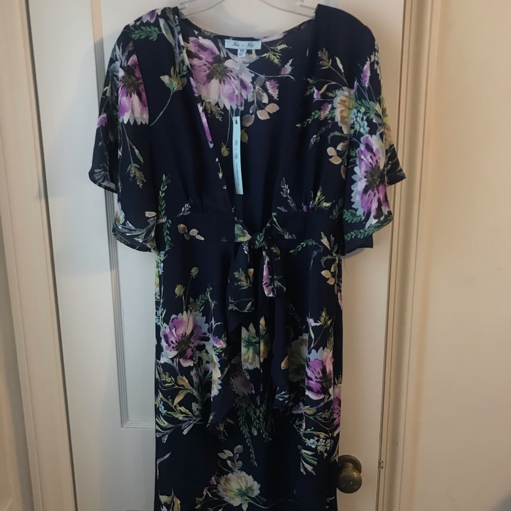 Floral high-low kimono NWT